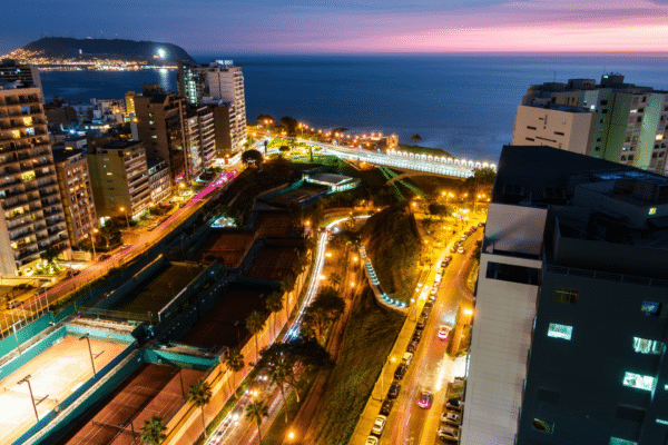 View of Lima, Peru at night