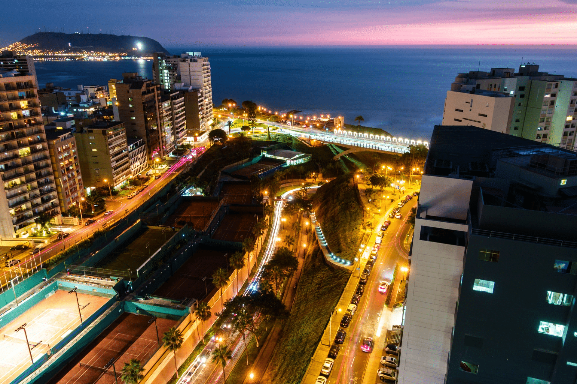 View of Lima, Peru at night