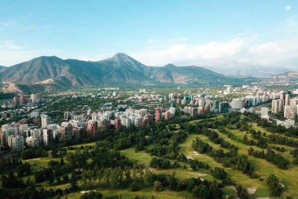 Drone view of Santiago de Chile, Chile