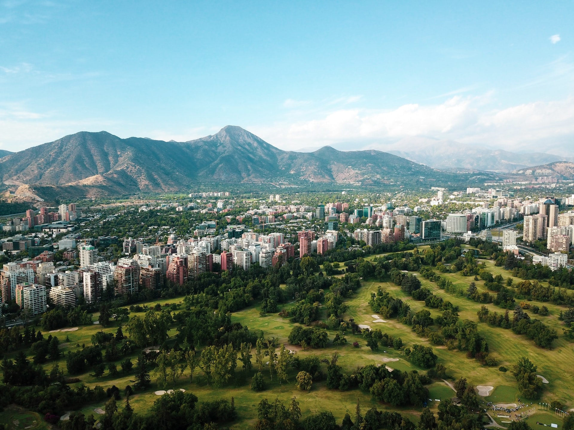 Drone view of Santiago de Chile, Chile
