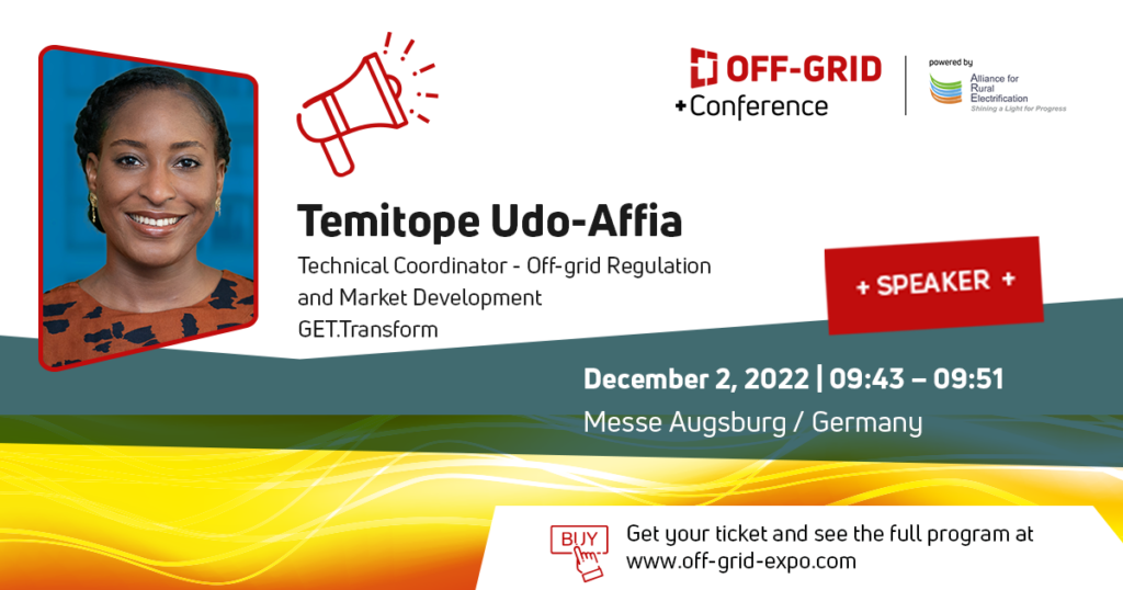 Off-Grid Expo Speaker Card for Temitope Udo-Affia