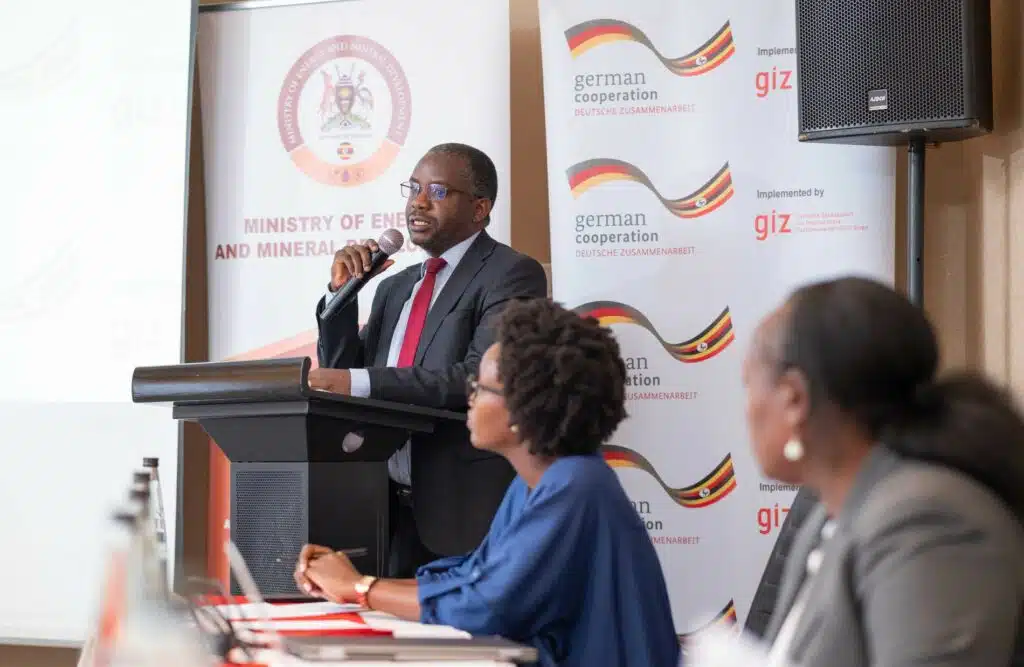 Peter Kakeeto of ERA speaking at the Stakeholder Validation Workshop for Isolated Grid System Standards hosted by ERA in Uganda in April 2023.