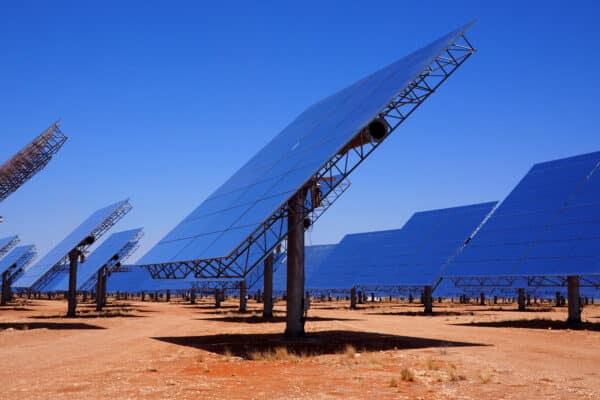 Reflective panels in a solar thermal power plant in South Africa