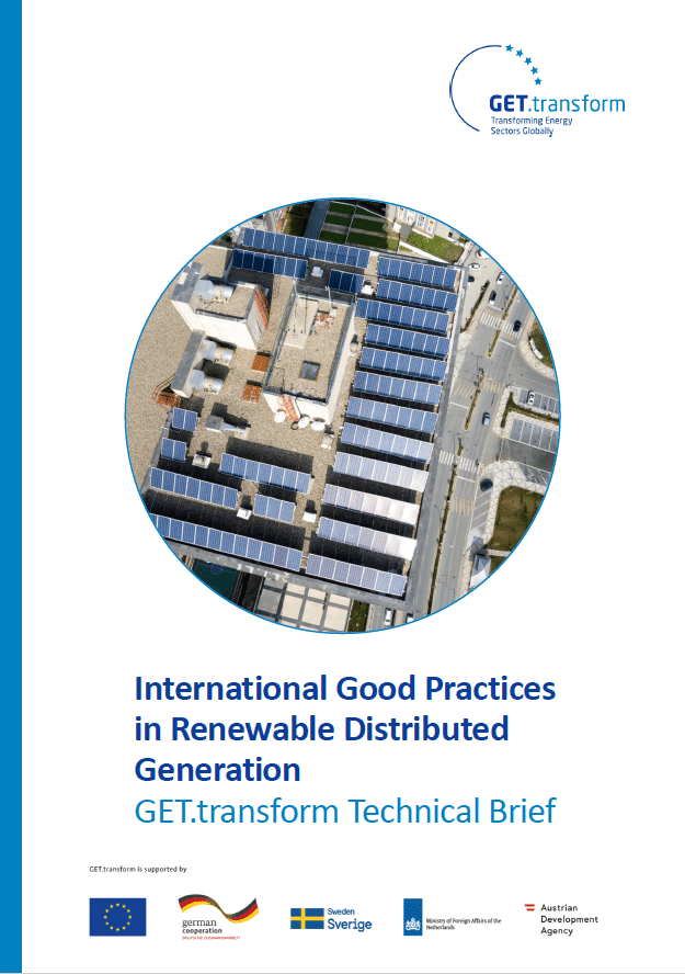 Cover of the GET.transform Brief on Renewable Distributed Generation