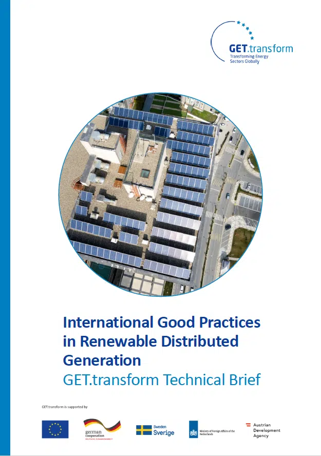 Cover of the GET.transform Brief on Renewable Distributed Generation