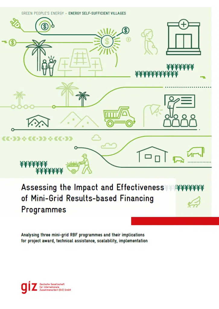 Cover of the Results-Based Financing of Mini-Grids Study by Green People's Energy