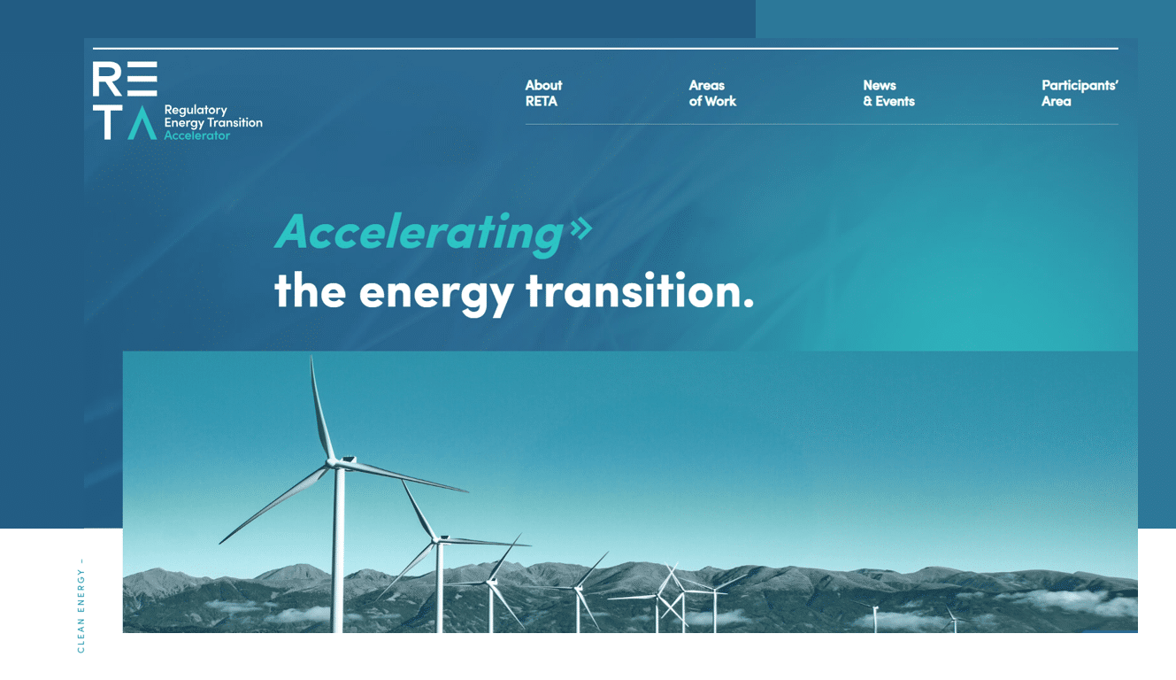 Screenshot of the RETA website