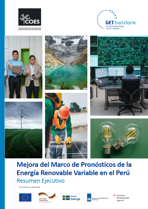 Cover of the Spanish version of the Executive Summary of the report "Improving the vRE Forecasting in Peru"