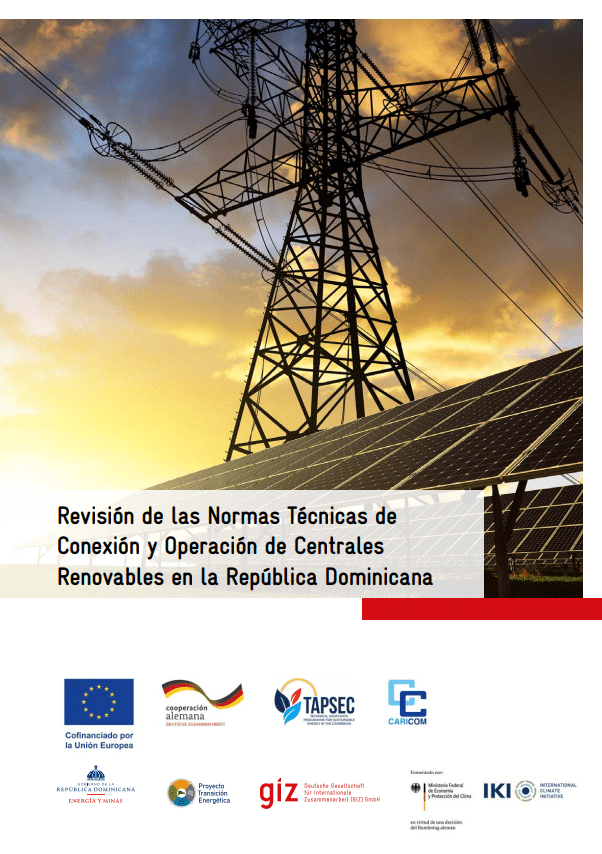 Cover of the Spanish Grid Code Revision Study by Proyecto Transicion Energetica in the Dominican Republic