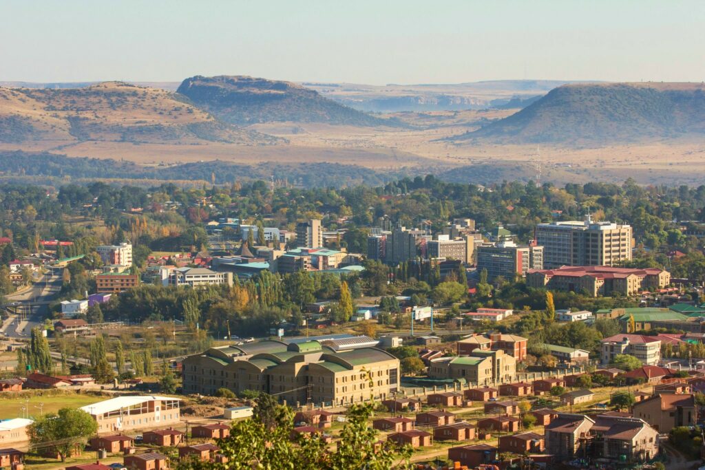 Aerial view of Maseru, Lesotho