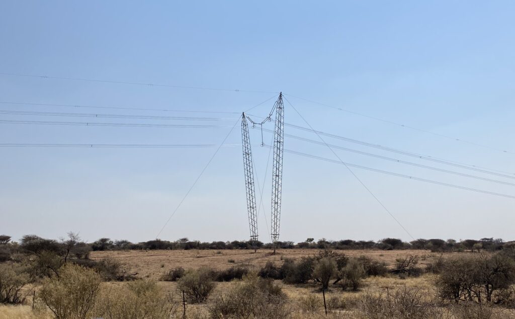 Power pylon outside Windhoek, Namibia