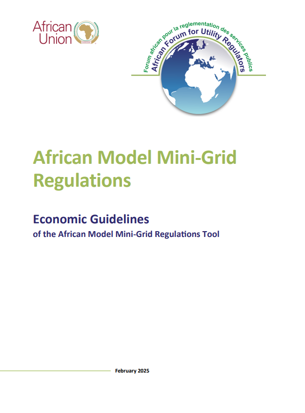 Cover page of the Economic guidelines of AFUR's Mini grid tool
